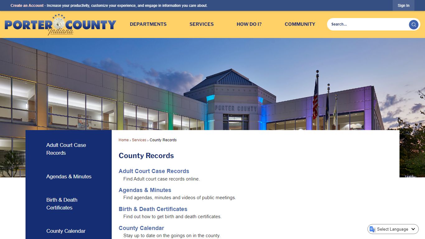 County Records | Porter County, IN - Official Website